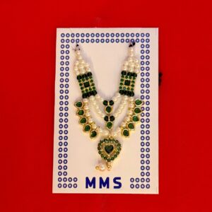 लालनजी की राजसी भारी चाँदी उत्सव माला – सेमी मोती एवं चाँदी की चौरस सहित